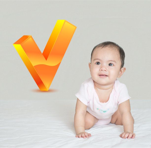 Yellow and orange checkmark vinyl wall decal