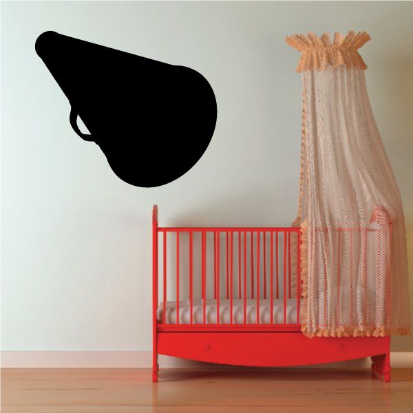 Cheer megaphone wall decal, black vinyl silhouette