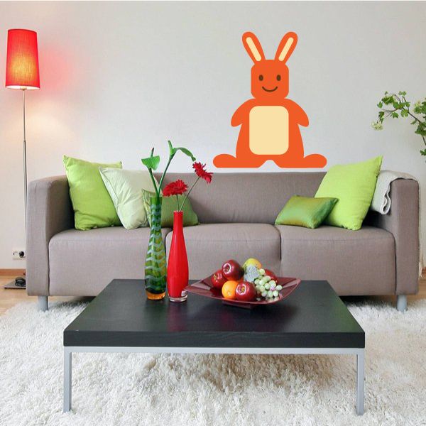 Image of Cheerful Easter Bunny Standing Kids Sticker