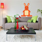 Orange Easter bunny wall sticker for kids, smiling face and rounded belly