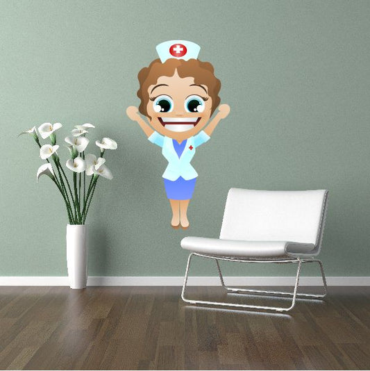 Image of Cheerful Nurse Sticker