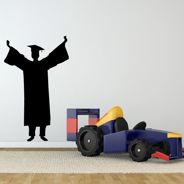 Image of Cheering Male Graduate Decal