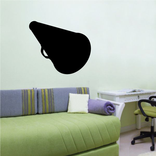 Cheerleading wall decal: black megaphone silhouette
