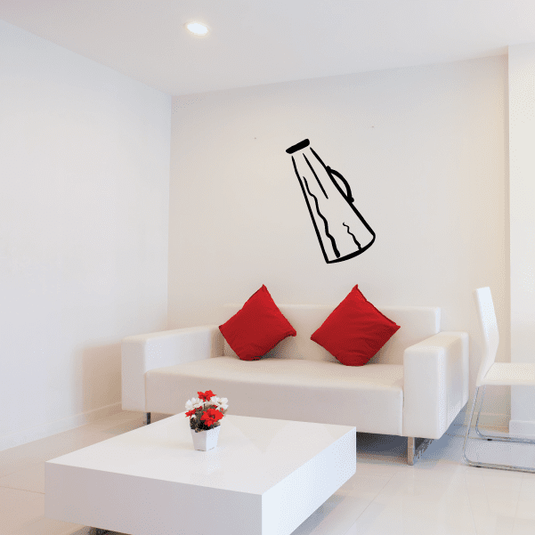Cheerleading megaphone wall decal sticker, black outline
