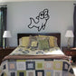 Smiling dolphin line-art decal