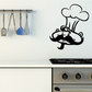 Chef head decal sticker with a cartoon chef wearing a hat and smiling face