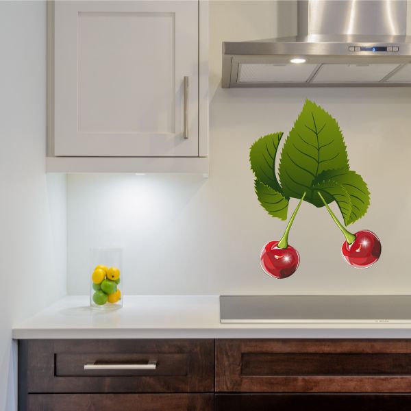 Pack of cherry-themed stickers for decoration