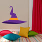 Witch hat sticker with purple pointed hat and orange brim detail