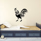Chicken carved wall decal, black rooster silhouette with detailed feathers