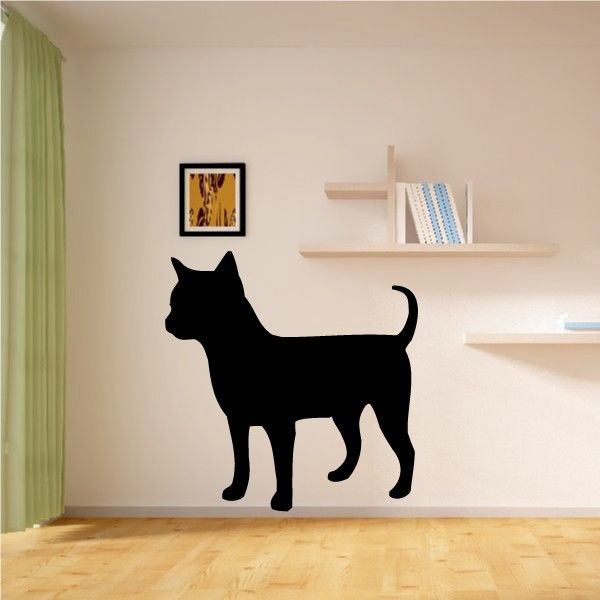 Chihuahua dog silhouette wall decal, black