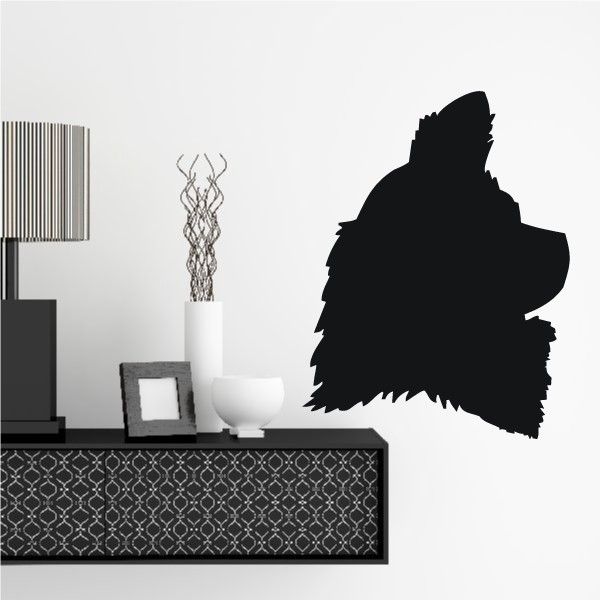 Black Chihuahua head decal with side-profile silhouette