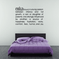 Wall decal with large 'CHILD' definition text on a light wall