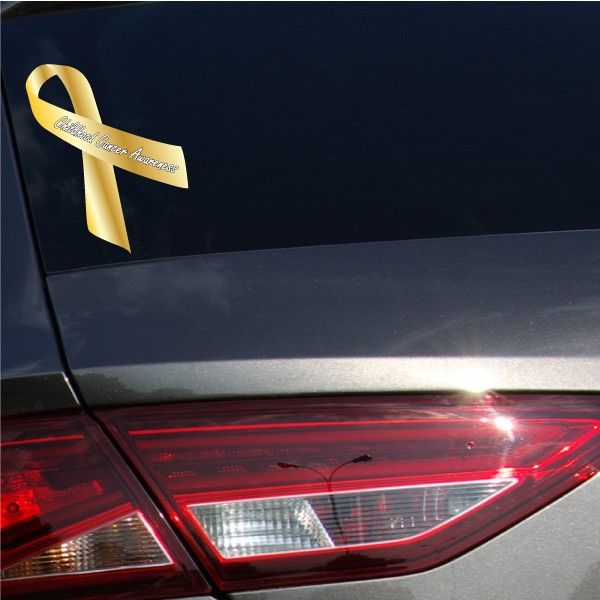 Image of Childhood Cancer Awareness Ribbon Vinyl Sticker