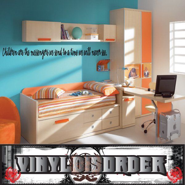 Wall decal with quote text and decorative typography border