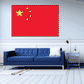 China flag sticker, red with five yellow stars