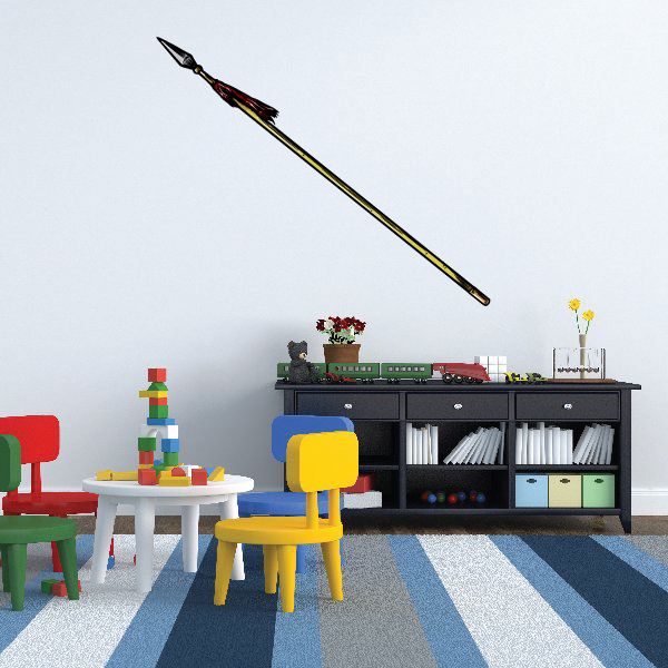 Colorful decorative wall sticker arrow with black feather tip