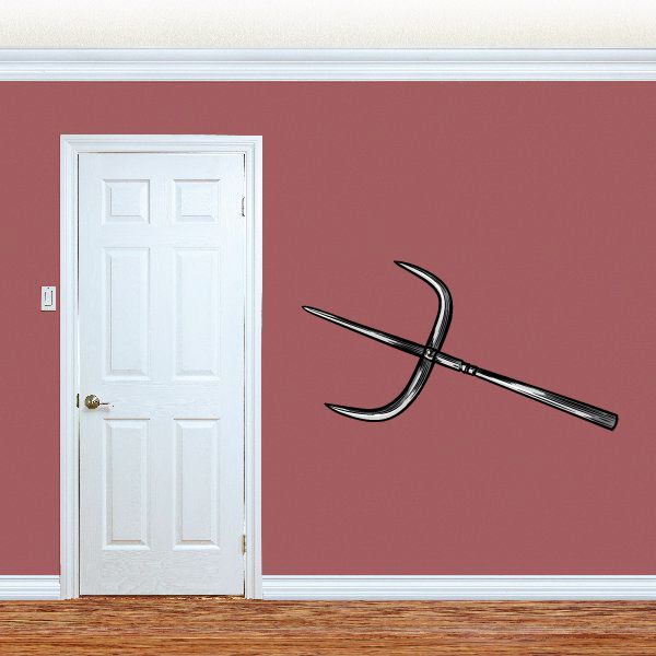 Decorative Chinese calligraphy wall sticker with dark ink strokes on wall
