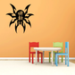 Black spider wall decal with stylized Chinese character center