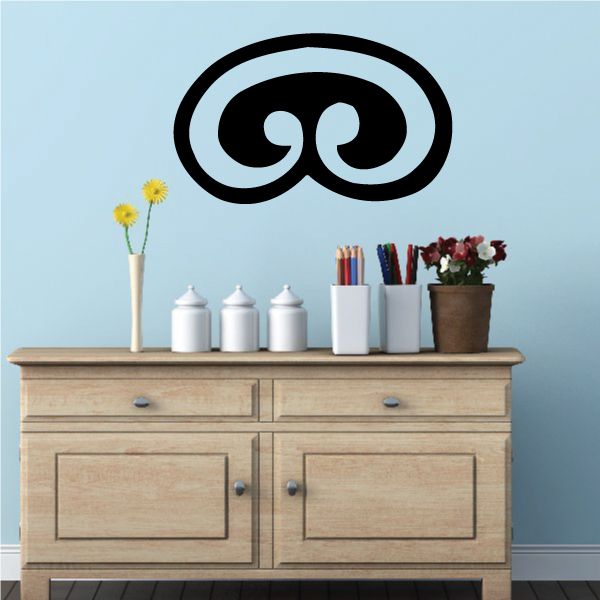 Zodiac curl decal with black swirl symbol