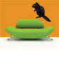 Standing chipmunk decal, black silhouette with raised paws