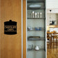Chocolate chips wall decal: black jar with lid and “CHOCOLATE CHIPS” label