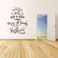 Wedding wall decal with script text: Choose a seat not a side, we're all family