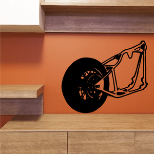 Chopper rear end decal with black wheel and fork line art