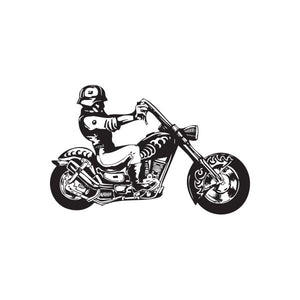 Chopper wall decal featuring a black motorcycle rider on a chopper