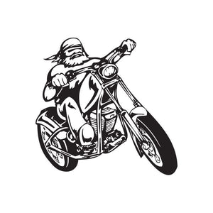 Black chopper motorcycle vinyl wall decal with bold graphic styling