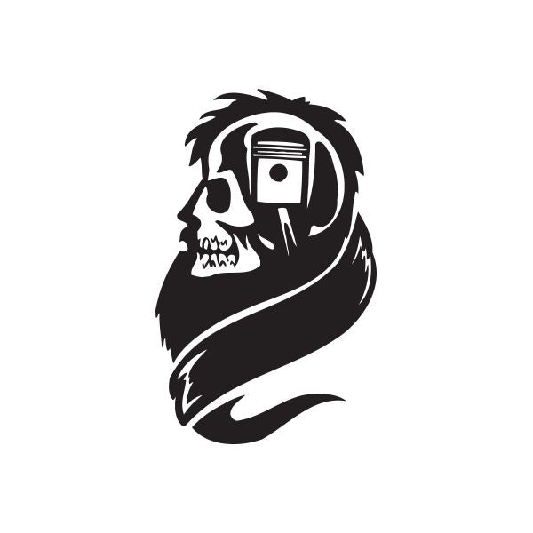Black stylized bearded character vinyl wall decal