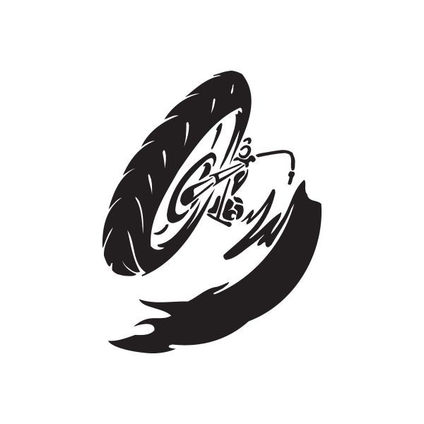 Black stylized chopper motorcycle vinyl wall decal in graffiti style