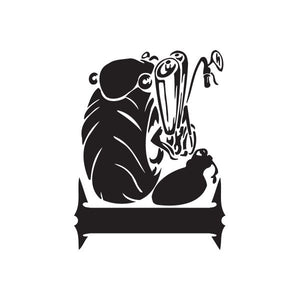 Black vinyl wall decal featuring a stylized chopper illustration