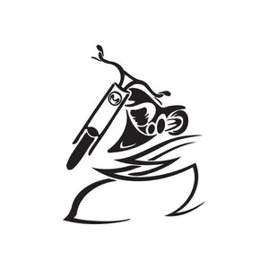 Vinyl wall decal: black cartoon character with hat and sword, dynamic pose