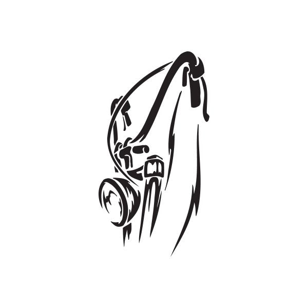 Black chopper-style motorcycle vinyl wall decal graphic