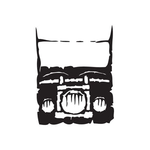 Black chopper-style motorcycle vinyl wall decal silhouette