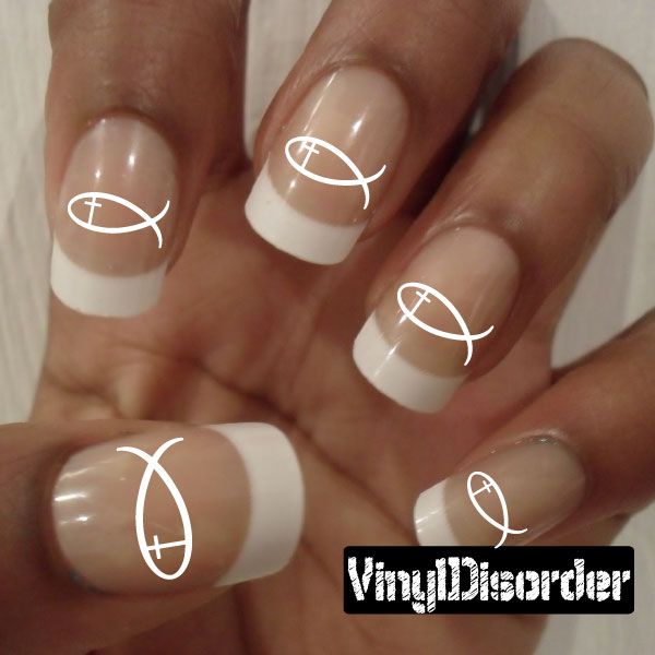 Image of Christian Fish NS001 Fingernail Art Sticker - Vinyl Finger Nail Decals