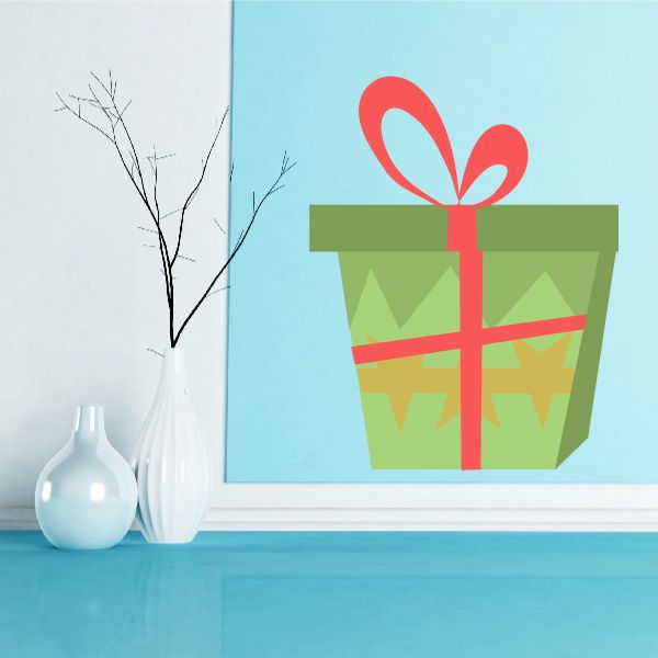 Image of Christmas Cartoon Present Sticker