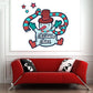 Snowman printed decal with 'Christmas Cheer' text, striped scarf and red hat