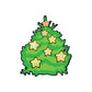 Green Christmas tree sticker with yellow star accents