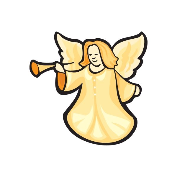 Image of Christmas Decoration Angel with Horn Sticker