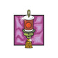 Christmas lantern decoration sticker with orange glow and yellow tassel, purple frame