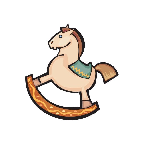 Image of Christmas Decoration Rocking Horse Sticker