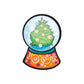 Christmas snow globe tree sticker with glittery star decorations