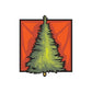Christmas tree sticker with green pine needles and glowing yellow center