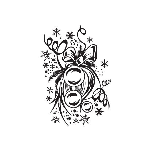 Image of Christmas Decorations Cute Ribbon and Ornaments Decal