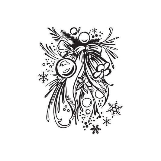 Image of Christmas Decorations Intricate Ornament Flowers Decal