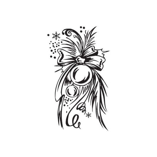 Image of Christmas Decorations Intricate Ribbon Ornament Decal