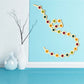 Crescent jewel bead Christmas decal with multicolor round gems in gold trim