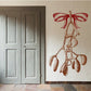 Mistletoe wall decal with red bow and hanging berries and leaves
