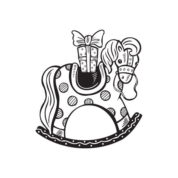 Image of Christmas Decorations Present Rocking Horse Decal